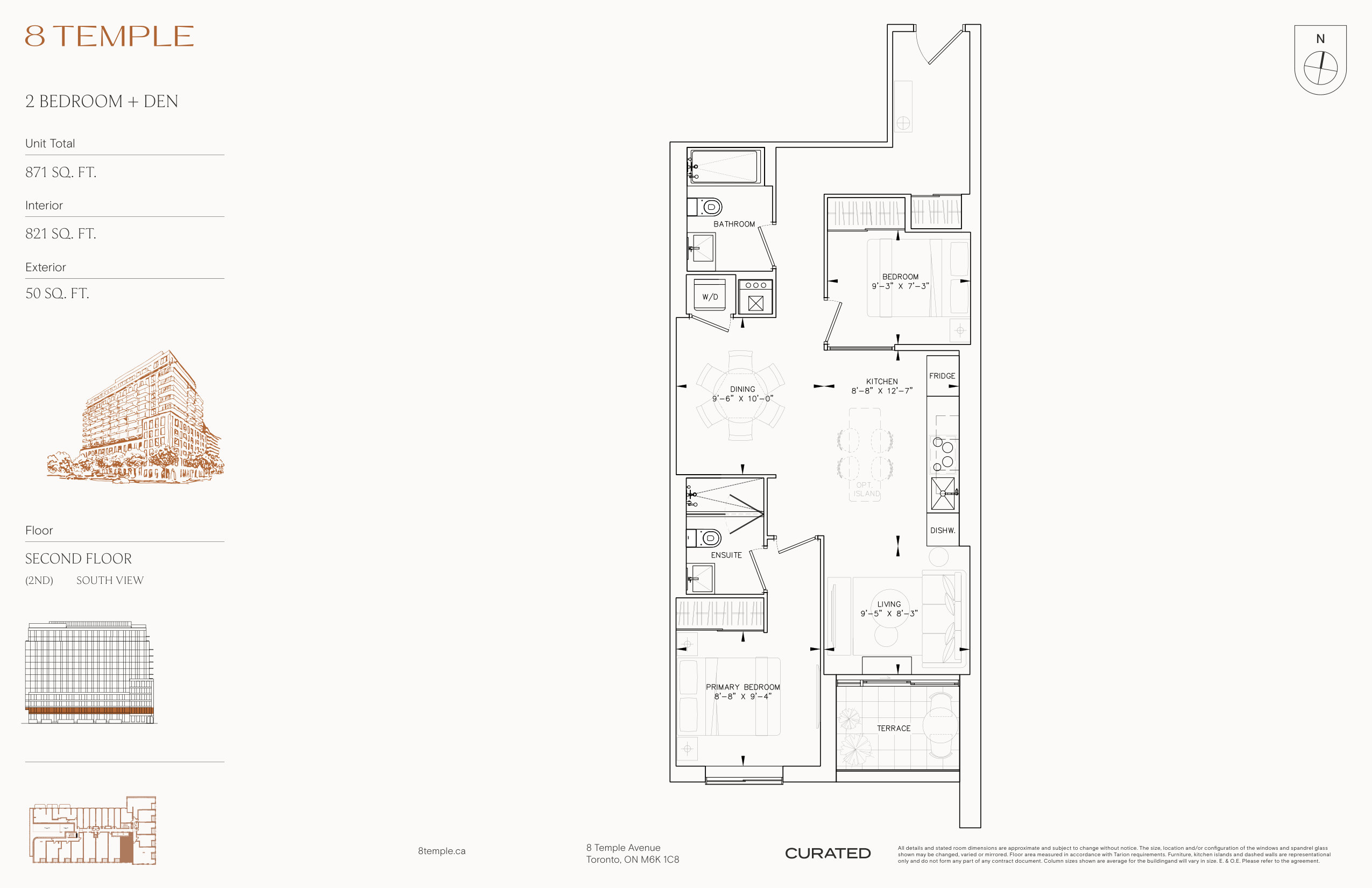 821 sq ft Suite Floor Plan